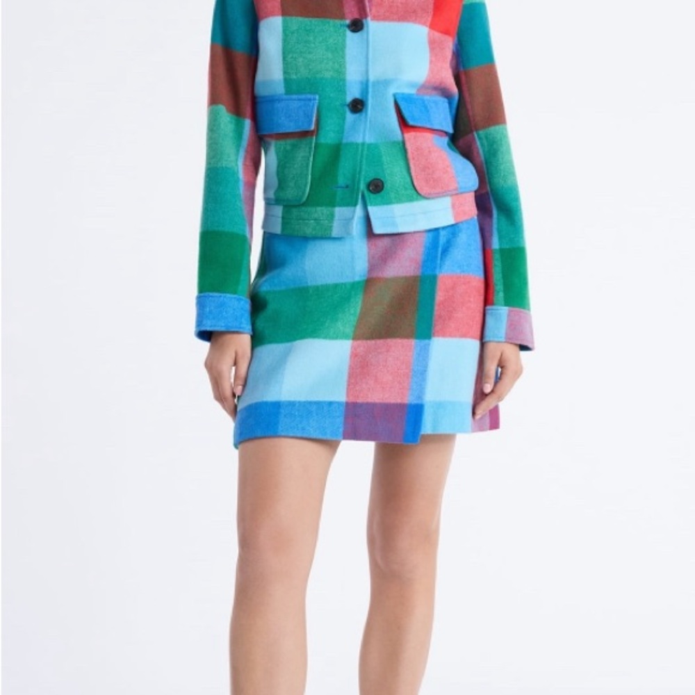 LMT: Free Assembly Plaid Multicolor Women's Skirt